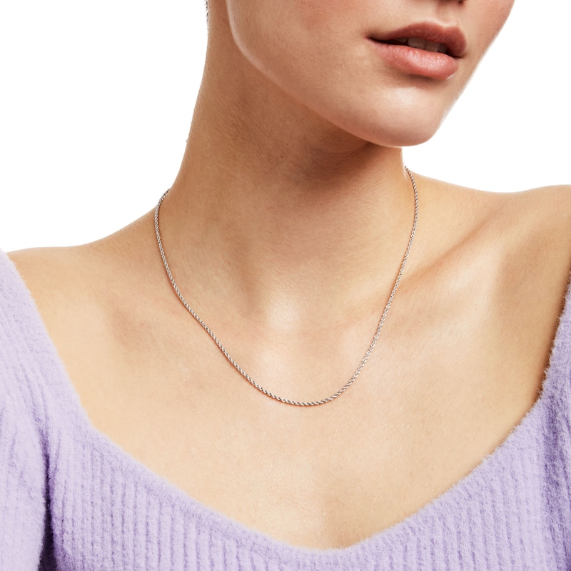 Main Image 2 of 012 Gauge Rope Chain Necklace in 14K White Gold - 18"