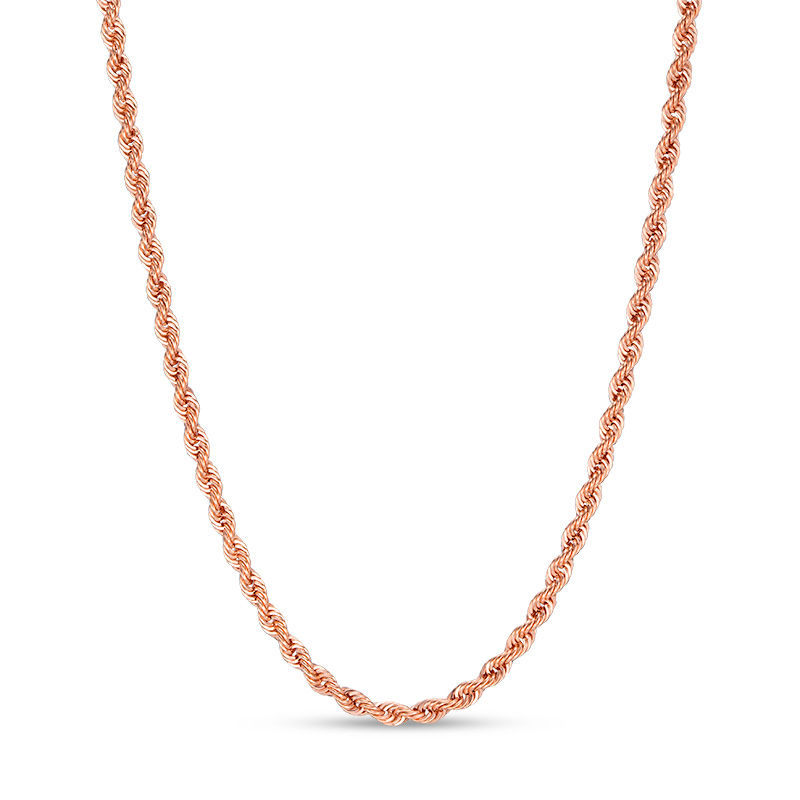 Main Image 1 of 012 Gauge Rope Chain Necklace in 14K Rose Gold - 18"
