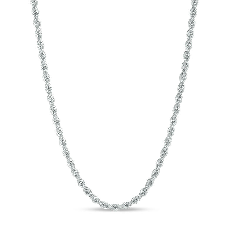 Main Image 1 of 012 Gauge Rope Chain Necklace in 14K White Gold - 20"