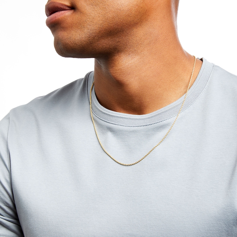 Zales Men's 4.8mm Rope Chain Necklace in 14K Gold - 24