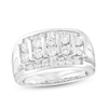 Thumbnail Image 1 of Men's 1-1/2 CT. T.W. Diamond Vertical Multi-Row Ring in 14K White Gold