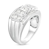 Thumbnail Image 3 of Men's 1-1/2 CT. T.W. Diamond Vertical Multi-Row Ring in 14K White Gold