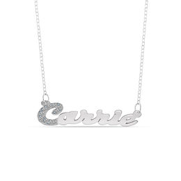 1/10 CT. T.W. Diamond Name Necklace in Sterling Silver (3-10 Characters)