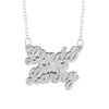 Thumbnail Image 1 of Couple's 1/5 CT. T.W. Diamond Double Heart Name Necklace in Sterling Silver (2 Names)