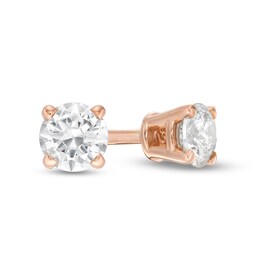 1/5 CT. T.W. Diamond Solitaire Stud Earrings in 14K Rose Gold