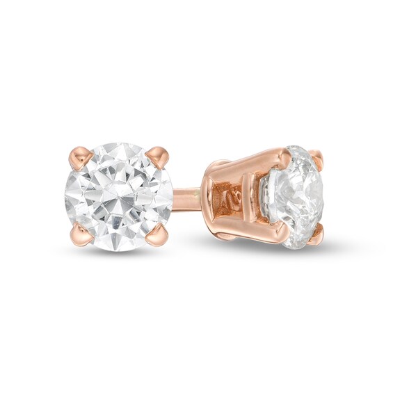 3/8 CT. T.W. Diamond Solitaire Stud Earrings in 14K Rose Gold 3/8 CT. T.W. Diamond Solitaire Stud Earrings in 14K Rose Gold