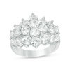 Thumbnail Image 0 of Lab-Created White Sapphire Multi-Row Layered Ring in Sterling Silver