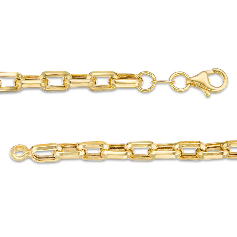 Main Image 2 of Made in Italy 4.0mm Square Link Bracelet in 14K Gold - 8.5"