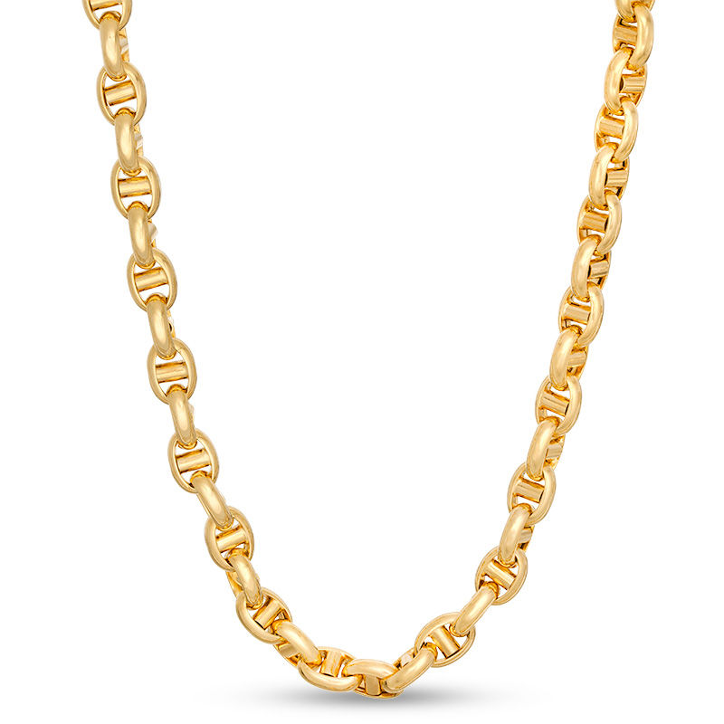Made in Italy Men's 6.0mm Gucci Mariner Chain Necklace in 14K Gold - 22"