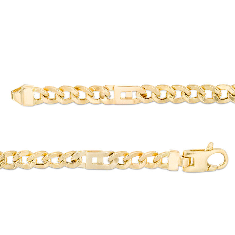 Main Image 2 of Made in Italy Men's Segmented Curb Chain Necklace in 14K Gold - 22"