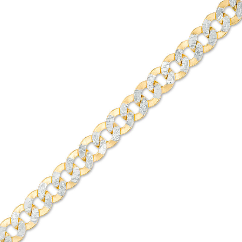 14K Yellow Gold Diamond Curb Chain Bracelet