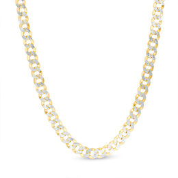 Made in Italy Men's 4.7mm Diamond-Cut Curb Chain Necklace in 14K Gold - 22&quot;