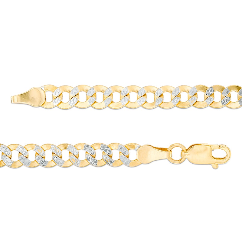 Main Image 3 of Made in Italy Men's 4.7mm Diamond-Cut Curb Chain Necklace in 14K Gold - 22"
