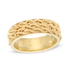 Thumbnail Image 1 of Made in Italy 6.0mm Triple Row Rope Chain Ring in 14K Gold - Size 7