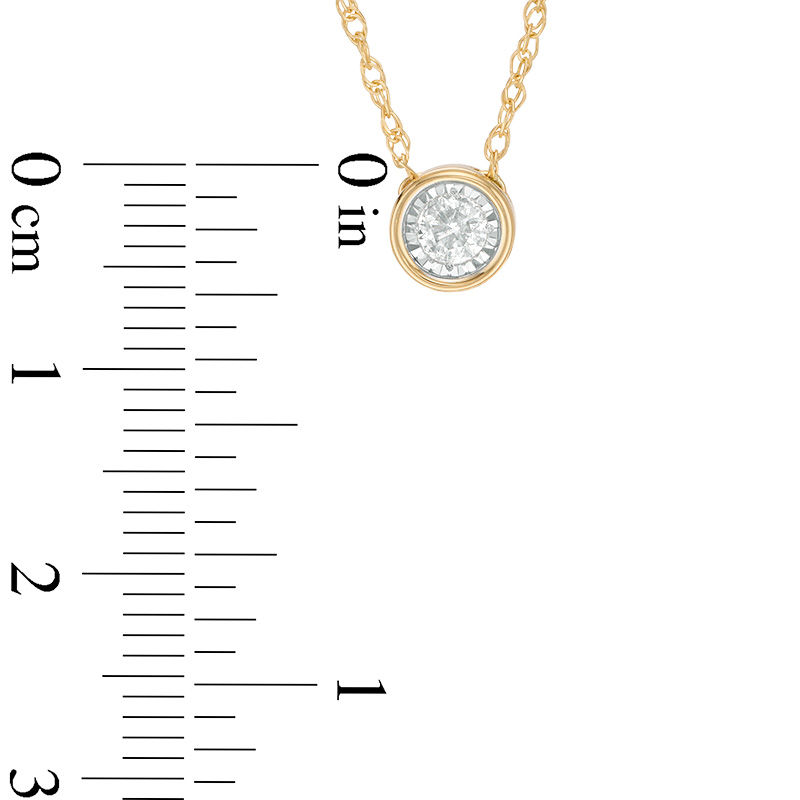 1/6 CT. Diamond Bezel Set Solitaire Necklace in 10K Gold