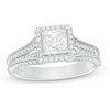 Thumbnail Image 1 of Vera Wang Love Collection 1-1/2 CT. T.W. Princess-Cut Diamond Frame Engagement Ring in 14K White Gold