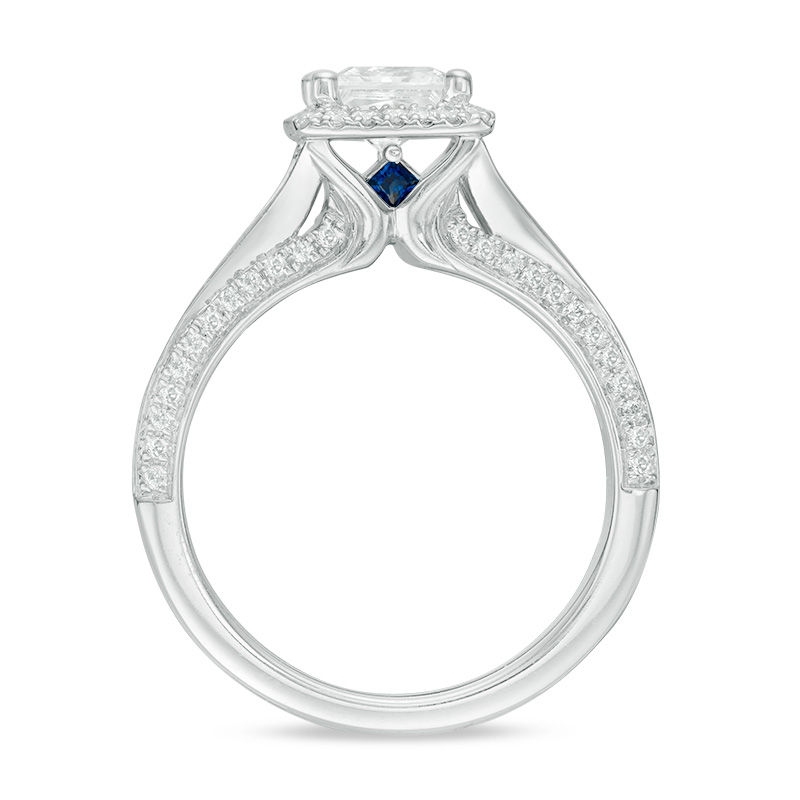 Main Image 3 of Vera Wang Love Collection 1-1/2 CT. T.W. Princess-Cut Diamond Frame Engagement Ring in 14K White Gold