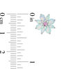Thumbnail Image 2 of Multi-Shaped Lab-Created Opal and Pink Sapphire Flower Stud Earrings in Sterling Silver
