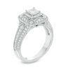 Thumbnail Image 1 of Vera Wang Love Collection 1 CT. T.W. Princess-Cut Diamond Frame Vintage-Style Engagement Ring in 14K White Gold