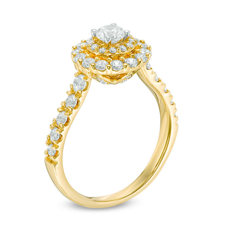 Main Image 2 of Love's Destiny by Zales 1-1/4 CT. T.W. Certified Diamond Double Frame Engagement Ring in 14K Gold (I/I1)