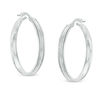 Thumbnail Image 0 of 30.0mm Glitter Enamel Hoop Earrings in 10K White Gold