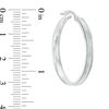 Thumbnail Image 2 of 30.0mm Glitter Enamel Hoop Earrings in 10K White Gold