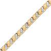 Thumbnail Image 0 of Basket Weave Stampato Bracelet in 10K Two-Tone Gold - 7.25"
