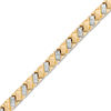 Thumbnail Image 1 of Basket Weave Stampato Bracelet in 10K Two-Tone Gold - 7.25"