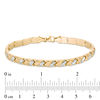 Thumbnail Image 2 of Basket Weave Stampato Bracelet in 10K Two-Tone Gold - 7.25"