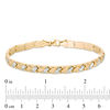 Thumbnail Image 3 of Basket Weave Stampato Bracelet in 10K Two-Tone Gold - 7.25"