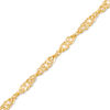 Thumbnail Image 1 of Diamond-Cut Singapore Chain Anklet in 10K Gold - 10"