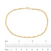 Thumbnail Image 2 of Diamond-Cut Singapore Chain Anklet in 10K Gold - 10"