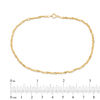 Thumbnail Image 3 of Diamond-Cut Singapore Chain Anklet in 10K Gold - 10"