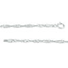 Thumbnail Image 1 of Diamond-Cut Singapore Chain Anklet in 10K White Gold - 10"