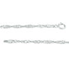 Thumbnail Image 2 of Diamond-Cut Singapore Chain Anklet in 10K White Gold - 10"