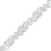 Thumbnail Image 1 of 2 CT. T.W. Baguette and Round Diamond Bypass Bracelet in Sterling Silver