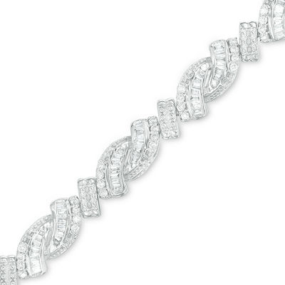 Sterling Silver 1 2 Ct Tw Genuine Diamond Bracelet / Men's Diamond Bracelet 1/2 ct tw Round-cut Sterling Silver / This sterling silver mens diamond bracelet weighs approximately 26 grams and.