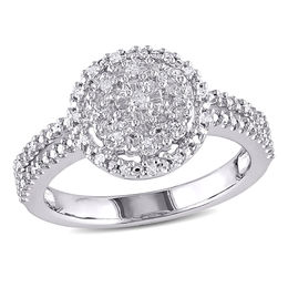 1/5 CT. T.W. Composite Diamond Frame Promise Ring in Sterling Silver