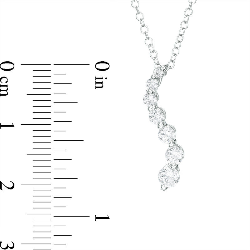 1/2 CT. T.W. Journey Diamond Pendant in 14K White Gold