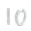 1/20 CT. T.W. Diamond Huggie Hoop Earrings in 14K White Gold