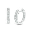 Thumbnail Image 0 of 1/20 CT. T.W. Diamond Huggie Hoop Earrings in 14K White Gold