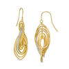 Thumbnail Image 1 of Made in Italy Glitter Enamel Layered Wave Drop Earrings in 14K Gold