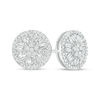 Thumbnail Image 0 of 1/2 CT. T.W. Baguette and Round Multi-Diamond Frame Stud Earrings in 10K White Gold