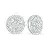 Thumbnail Image 1 of 1/2 CT. T.W. Baguette and Round Multi-Diamond Frame Stud Earrings in 10K White Gold