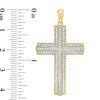 Thumbnail Image 1 of Men's 1/2 CT. T.W. Diamond Cross Necklace Charm in 10K Gold