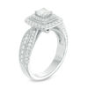 Thumbnail Image 1 of Vera Wang Love Collection 1-1/5 CT. T.W. Diamond Double Cushion Frame Engagement Ring in 14K White Gold