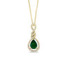 Thumbnail Image 0 of EFFY™ Collection Pear-Shaped Emerald and 1/5 CT. T.W. Diamond Cascading Pendant in 14K Gold