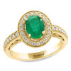 Thumbnail Image 1 of EFFY™ Collection Oval Emerald and 3/8 CT. T.W. Diamond Frame Vintage-Style Ring in 14K Gold