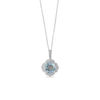 Thumbnail Image 0 of EFFY™ Collection 8.0mm Aquamarine and 1/5 CT. T.W. Diamond Floral Frame Pendant in 14K White Gold