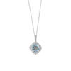 Thumbnail Image 1 of EFFY™ Collection 8.0mm Aquamarine and 1/5 CT. T.W. Diamond Floral Frame Pendant in 14K White Gold